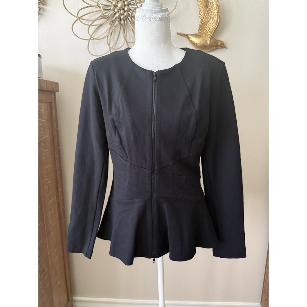 Cabi Women's Crisscross Blazer S Black Long Sleeve Full Zip peplum Career Work